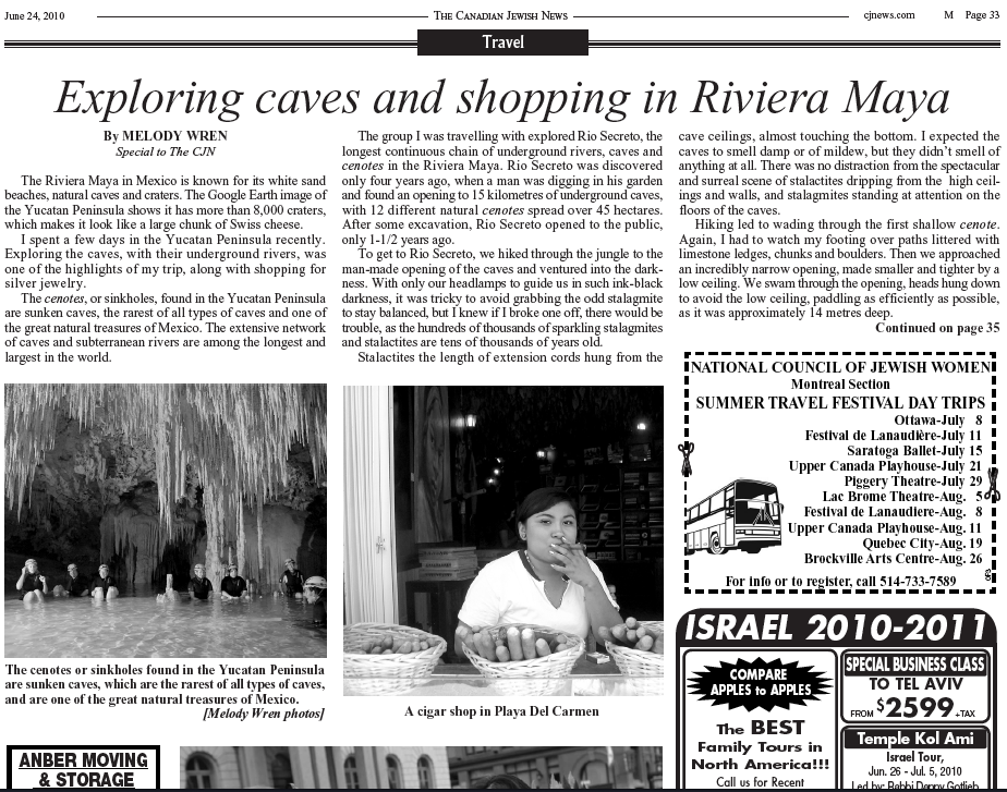 Exploring caves and shopping in Riviera Maya